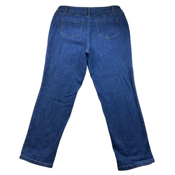 Ellos Jeans Womens Plus Size 20 Blue Denim Stretch Pockets - Picture 2 of 8